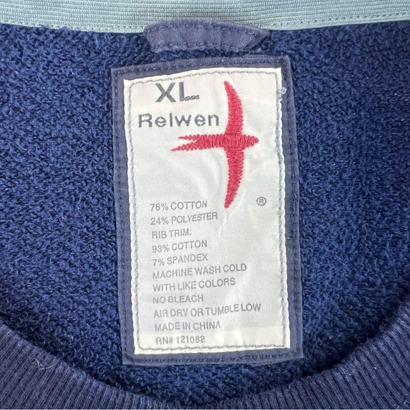 Relwen Men’s Windsurf Crew Sweater In Color Navy Marl Size XL - Picture 2 of 8